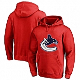 Men's Customized Vancouver Canucks Red All Stitched Pullover Hoodie
